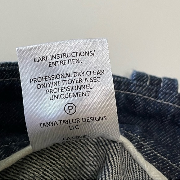 Tanya Taylor Jemma Pant High Waist Wide Leg Flare Denim Cropped Jean Indigo 2 - Picture 16 of 16